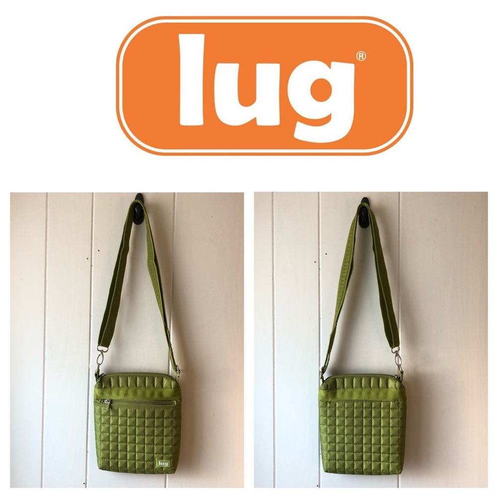 *LUG Skipper Unisex Quilted Adjustable Strap Small Lime Green Crossbody Bag
